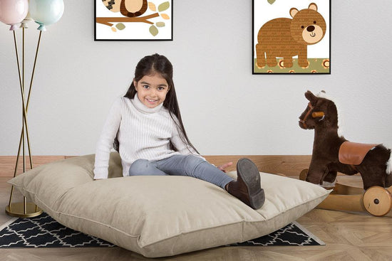 LOUNGE PUG, Cuscino Pouf Sacco Junior, Velluto - Visone