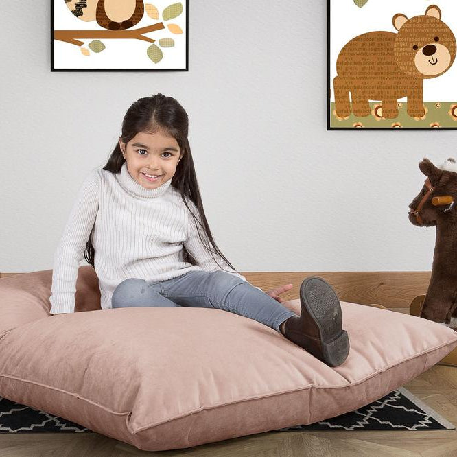LOUNGE PUG, Cuscino Pouf Sacco Junior, Velluto - Rosa
