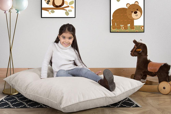 LOUNGE PUG, Cuscino Pouf Sacco Junior, Velluto - Argento