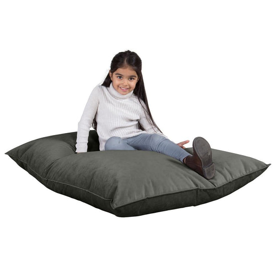 LOUNGE PUG, Cuscino Pouf Sacco Junior, Velluto - Grafite