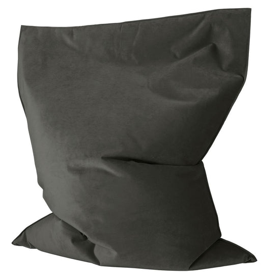 LOUNGE PUG, Cuscino Pouf Sacco Junior, Velluto - Grafite