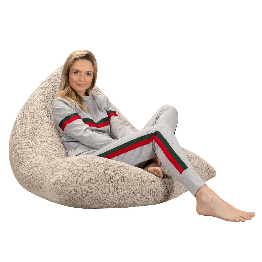 LOUNGE PUG - Pouf Poltrona Sacco Relax - CABLE Panna