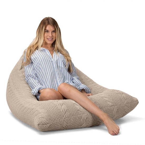 LOUNGE PUG - Pouf Poltrona Sacco Relax - CABLE Panna