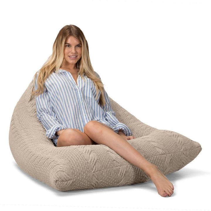 LOUNGE PUG - Pouf Poltrona Sacco Relax - CABLE Panna