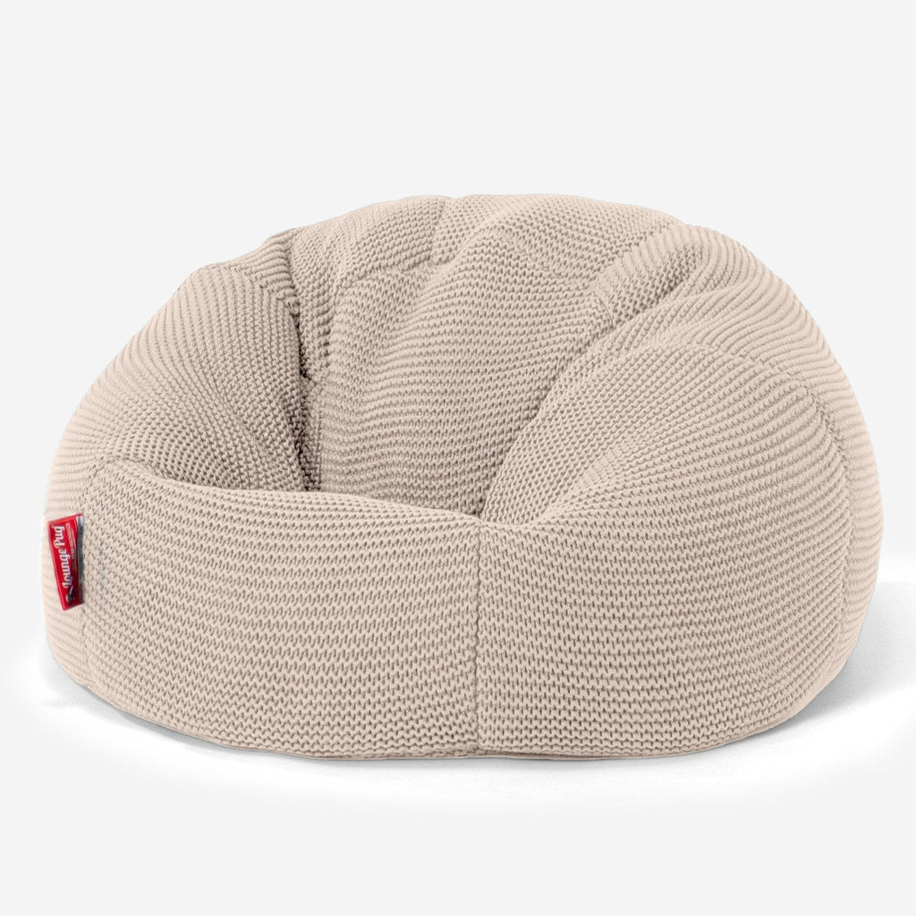 LOUNGE PUG - ELLOS Lavorato a Maglia - Pouf Sacco Per Bambini - Poltrona Sacco 'Classico' per Bambini - Panna