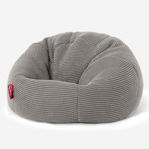 LOUNGE PUG - ELLOS Lavorato a Maglia - Pouf Sacco Per Bambini - Poltrona Sacco 'Classico' per Bambini - Grigio