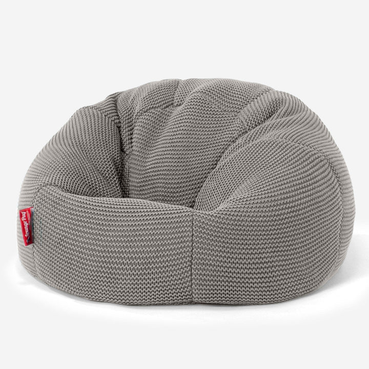 LOUNGE PUG - ELLOS Lavorato a Maglia - Pouf Sacco Per Bambini - Poltrona Sacco 'Classico' per Bambini - Grigio