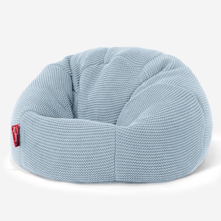 LOUNGE PUG - ELLOS Lavorato a Maglia - Pouf Sacco Per Bambini - Poltrona Sacco 'Classico' per Bambini - Blu nebbioso