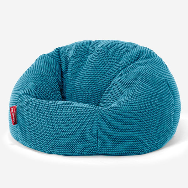 LOUNGE PUG - ELLOS Lavorato a Maglia - Pouf Sacco Per Bambini - Poltrona Sacco 'Classico' per Bambini - Blu petrolio