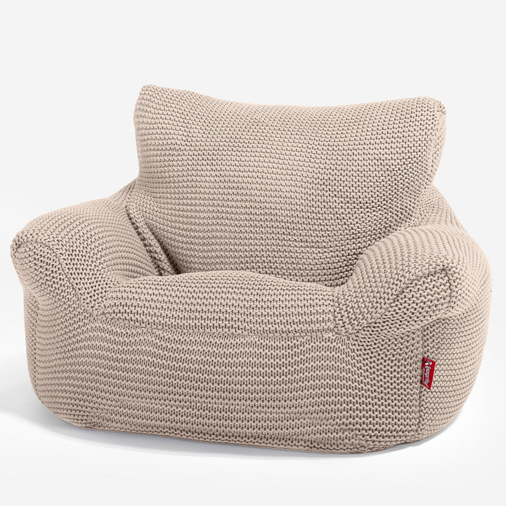 LOUNGE PUG - Poltrona Sacco Per Bambini - Poufs - Ellos Lavorato a Maglia Panna