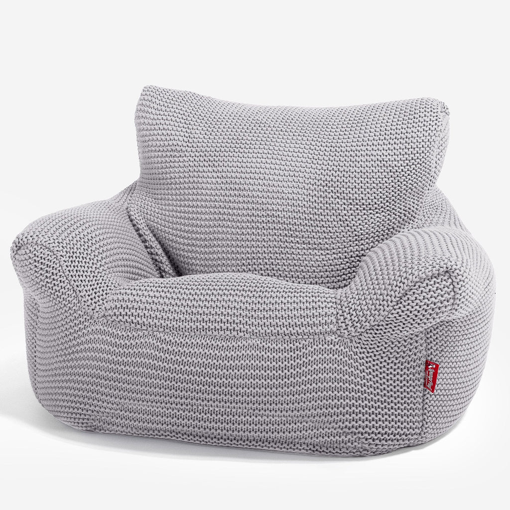 LOUNGE PUG - Poltrona Sacco Per Bambini - Poufs - Ellos Lavorato a Maglia Grigio chiaro