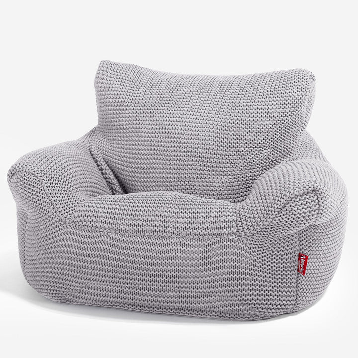 LOUNGE PUG - Poltrona Sacco Per Bambini - Poufs - Ellos Lavorato a Maglia Grigio chiaro