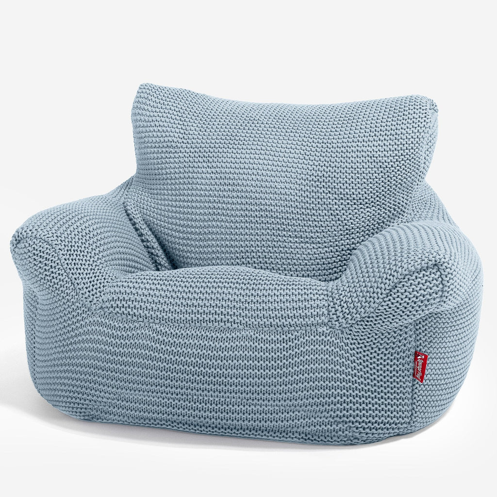 LOUNGE PUG - Poltrona Sacco Per Bambini - Poufs - Ellos Lavorato a Maglia Blu nebbioso