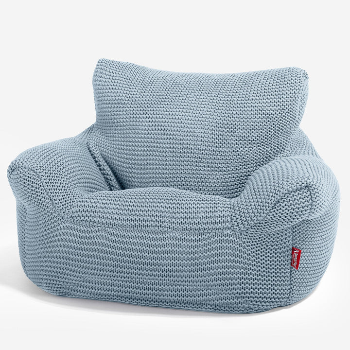 LOUNGE PUG - Poltrona Sacco Per Bambini - Poufs - Ellos Lavorato a Maglia Blu nebbioso