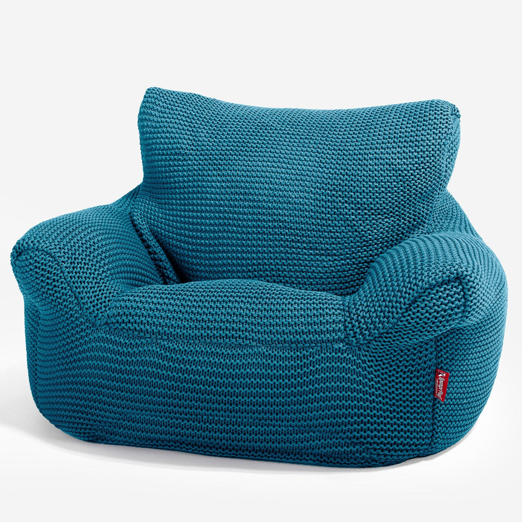 LOUNGE PUG - Poltrona Sacco Per Bambini - Poufs - Ellos Lavorato a Maglia Blu petrolio