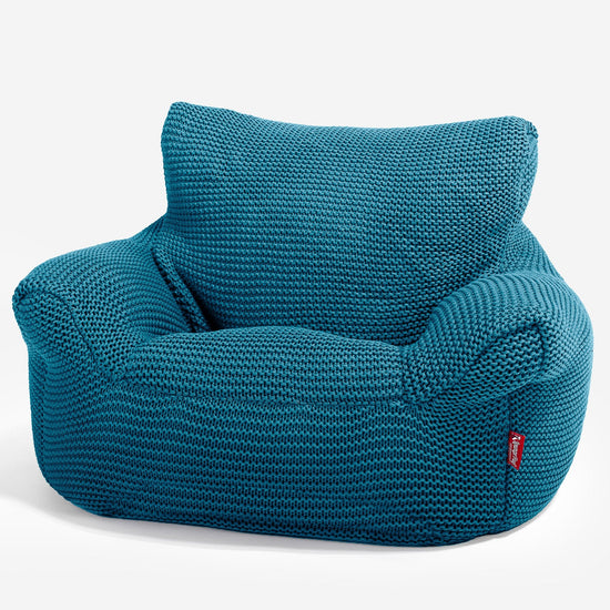 LOUNGE PUG - Poltrona Sacco Per Bambini - Poufs - Ellos Lavorato a Maglia Blu petrolio