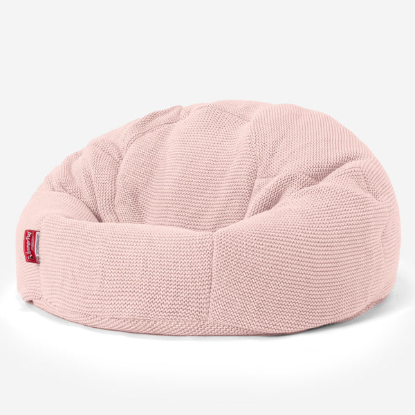 LOUNGE PUG, Poltrona Sacco 'Classico',  Ellos Lavorato a Maglia - Rosa baby