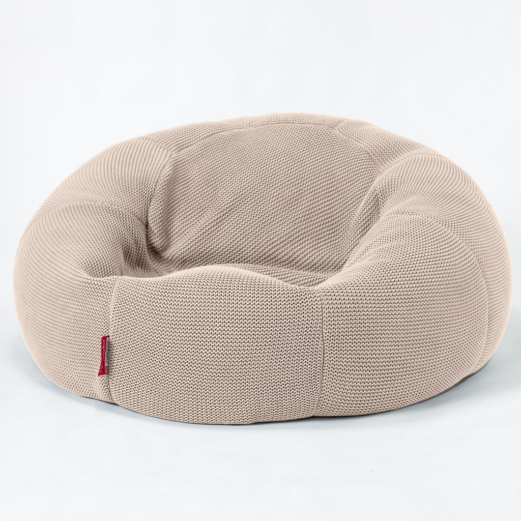 LOUNGE PUG - Pouf Divano - Sacco - Ellos Lavorato a Maglia Panna