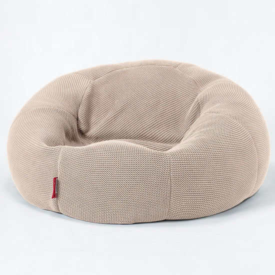 LOUNGE PUG - Pouf Divano - Sacco - Ellos Lavorato a Maglia Panna