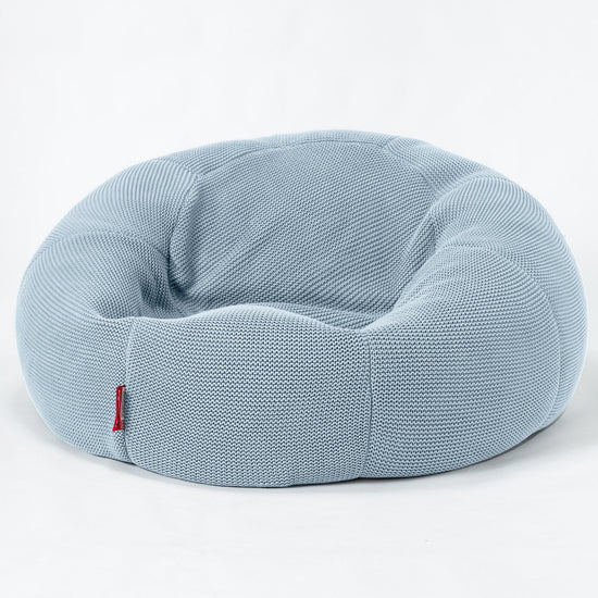 LOUNGE PUG - Pouf Divano - Sacco - Ellos Lavorato a Maglia Blu nebbioso