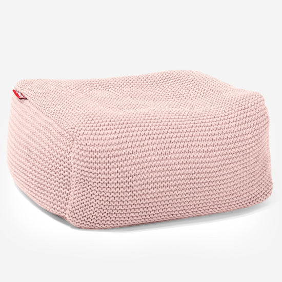LOUNGE PUG - Pouf Poggiapiedi - Ellos Lavorato a Maglia Rosa baby