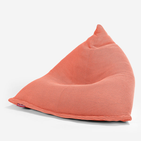 LOUNGE PUG - Pouf Poltrona Sacco Relax - Ellos Lavorato a Maglia Corallo
