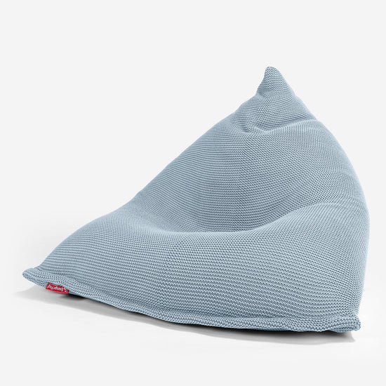 LOUNGE PUG - Pouf Poltrona Sacco Relax - Ellos Lavorato a Maglia Blu nebbioso