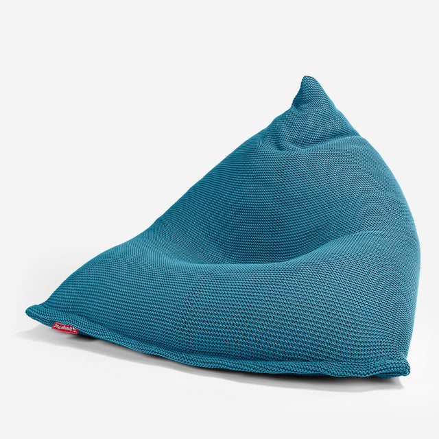 LOUNGE PUG - Pouf Poltrona Sacco Relax - Ellos Lavorato a Maglia Blu petrolio