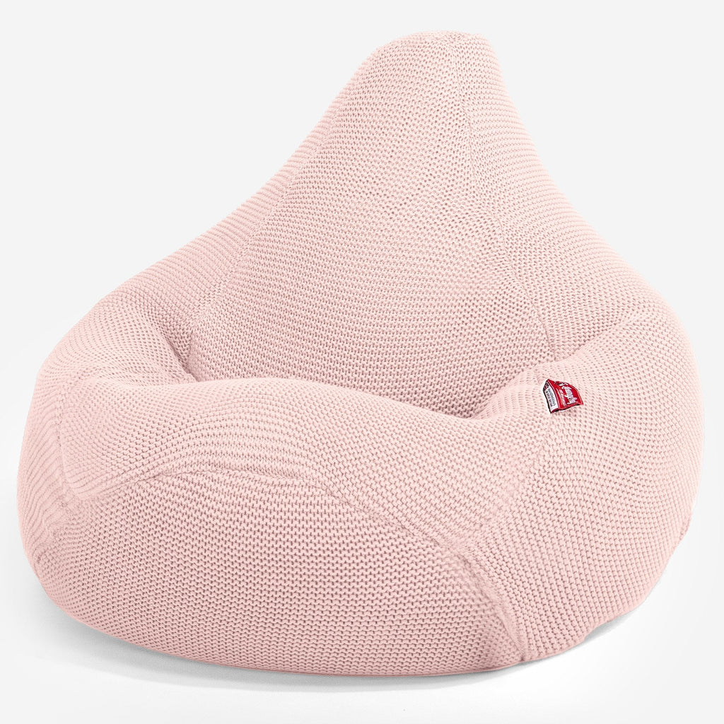LOUNGE PUG - Poltrona Sacco Pouf 'Gioco' - Ellos Lavorato a Maglia Rosa baby