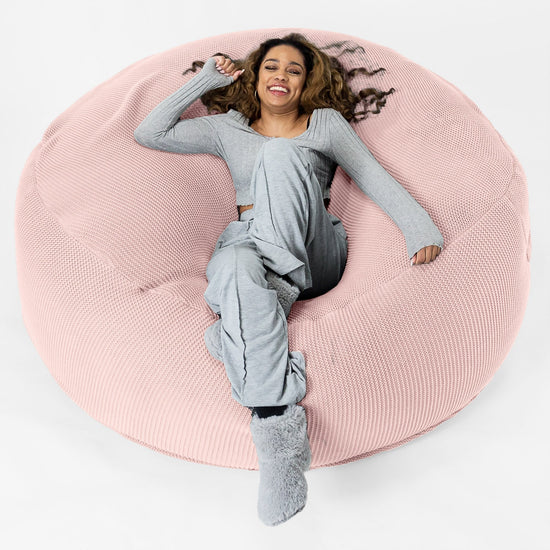 LOUNGE PUG - Pouf Sacco Gigante XXXL 'Mega Mammut' - Ellos Lavorato a Maglia Rosa baby
