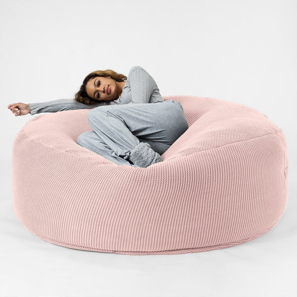 LOUNGE PUG - Pouf Sacco Gigante XXXL 'Mega Mammut' - Ellos Lavorato a Maglia Rosa baby