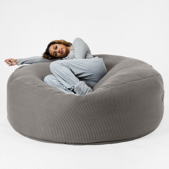 LOUNGE PUG - Pouf Sacco Gigante XXXL 'Mega Mammut' - Ellos Lavorato a Maglia Grigio