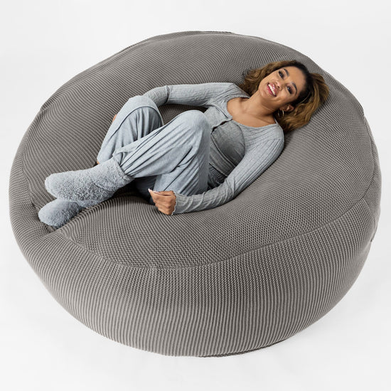 LOUNGE PUG - Pouf Sacco Gigante XXXL 'Mega Mammut' - Ellos Lavorato a Maglia Grigio