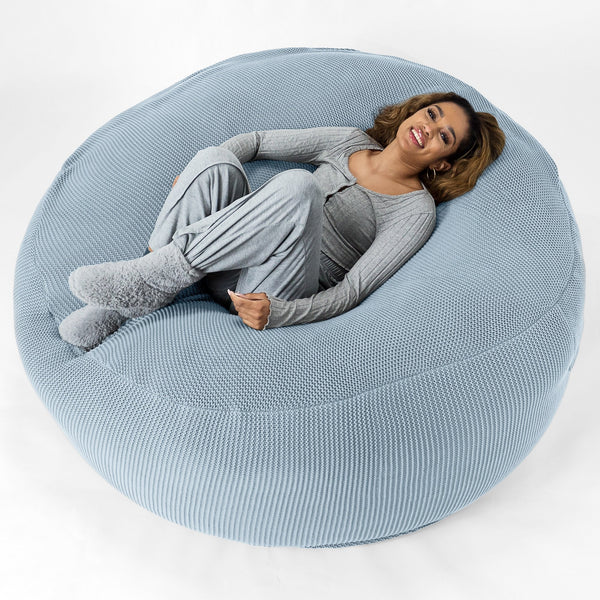 LOUNGE PUG - Pouf Sacco Gigante XXXL 'Mega Mammut' - Ellos Lavorato a Maglia Blu nebbioso