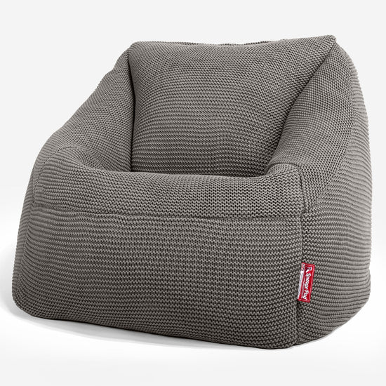Lounge Pug - Ellos Lavorato a Maglia - Poltrona a Sacco Nautilus - Poltrona Sacco - Grigio