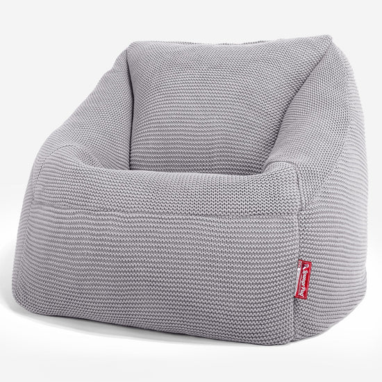 Lounge Pug - Ellos Lavorato a Maglia - Poltrona a Sacco Nautilus - Poltrona Sacco - Grigio chiaro