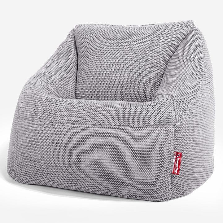 Lounge Pug - Ellos Lavorato a Maglia - Poltrona a Sacco Nautilus - Poltrona Sacco - Grigio chiaro