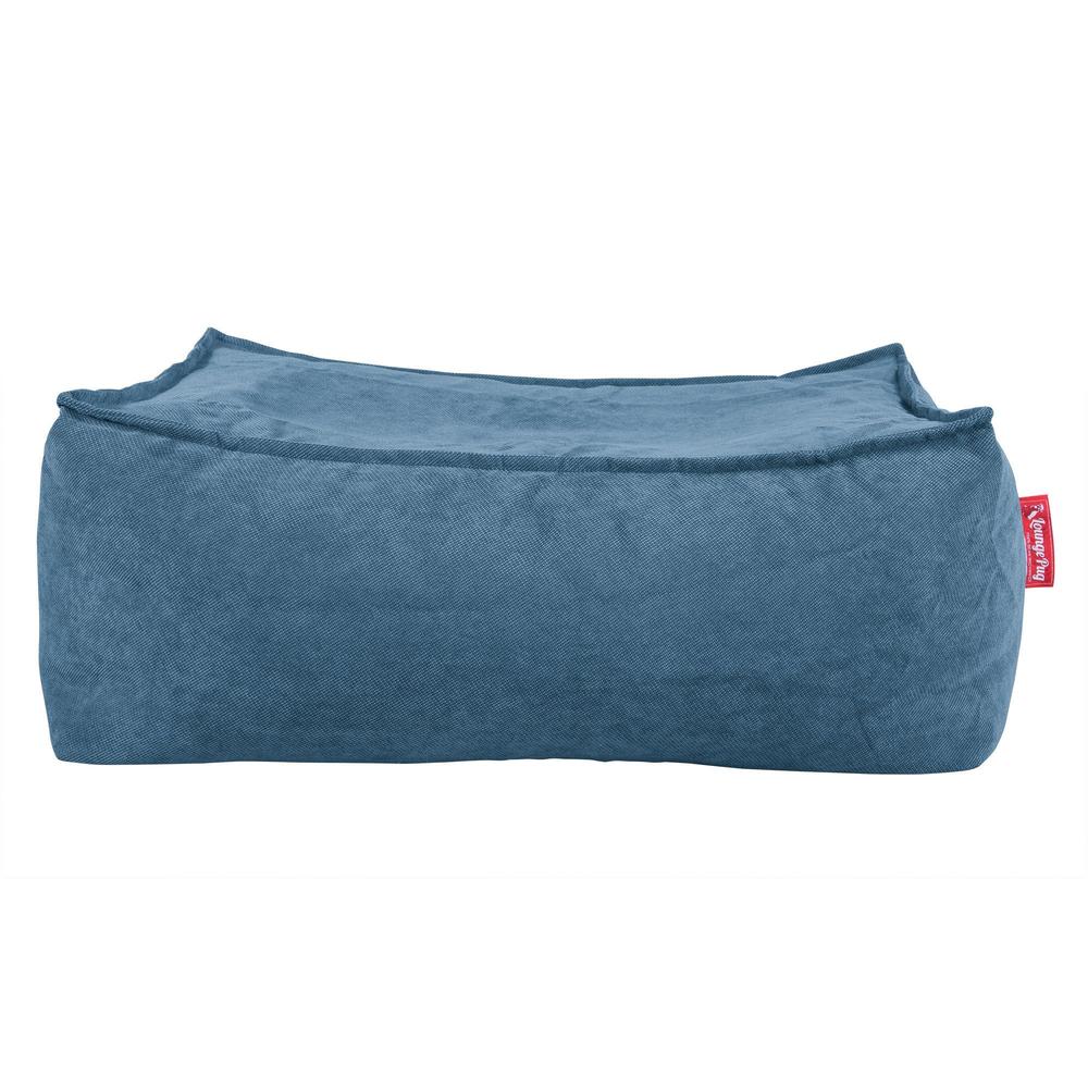 LOUNGE PUG, Pouf Poggiapiedi Gigante, Tessuto a Griglia - Egeo Blu