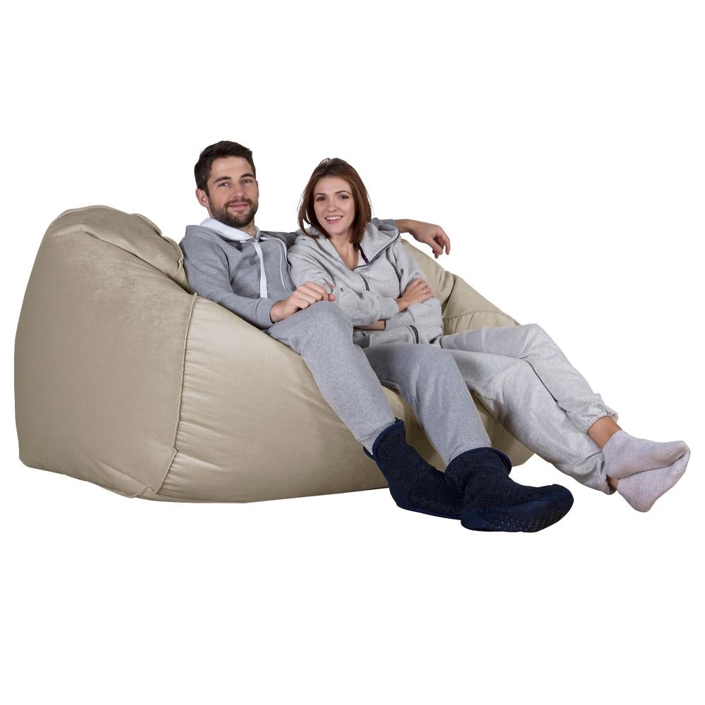 LOUNGE PUG, Pouf Divano Gigante, Velluto - Visone