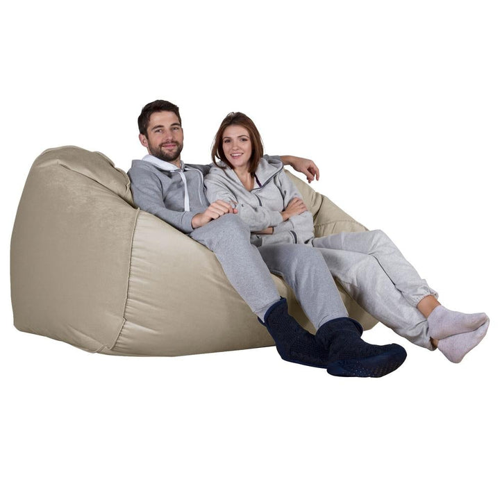 LOUNGE PUG, Pouf Divano Gigante, Velluto - Visone