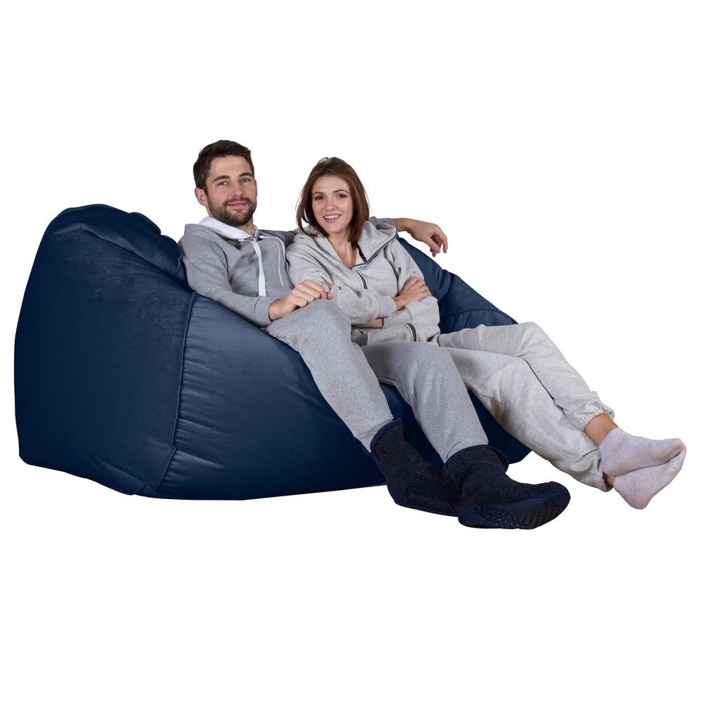 LOUNGE PUG, Pouf Divano Gigante, Velluto - Navy