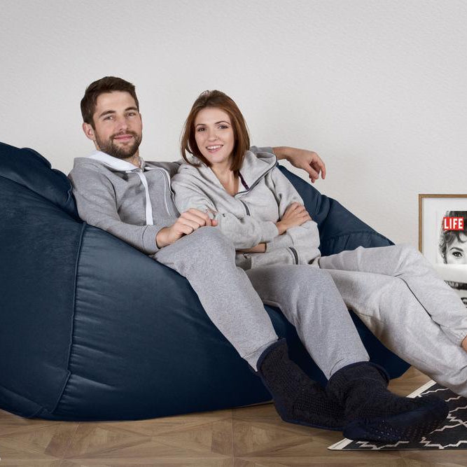 LOUNGE PUG, Pouf Divano Gigante, Velluto - Navy