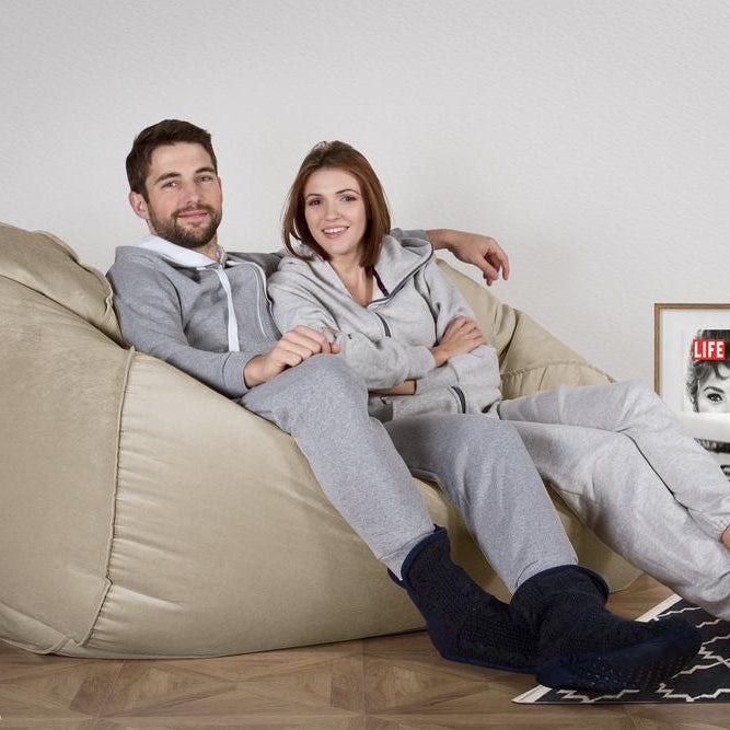 LOUNGE PUG, Pouf Divano Gigante, Velluto - Visone