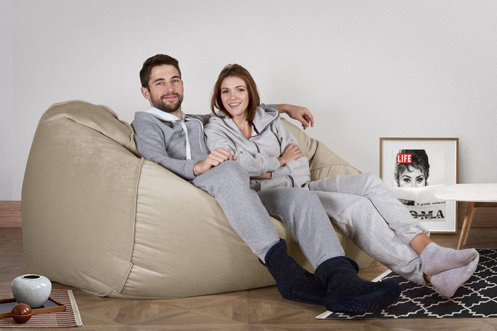 LOUNGE PUG, Pouf Divano Gigante, Velluto - Visone