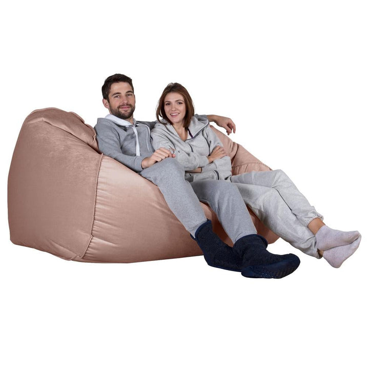 LOUNGE PUG, Pouf Divano Gigante, Velluto - Rosa