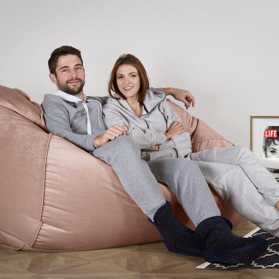 LOUNGE PUG, Pouf Divano Gigante, Velluto - Rosa
