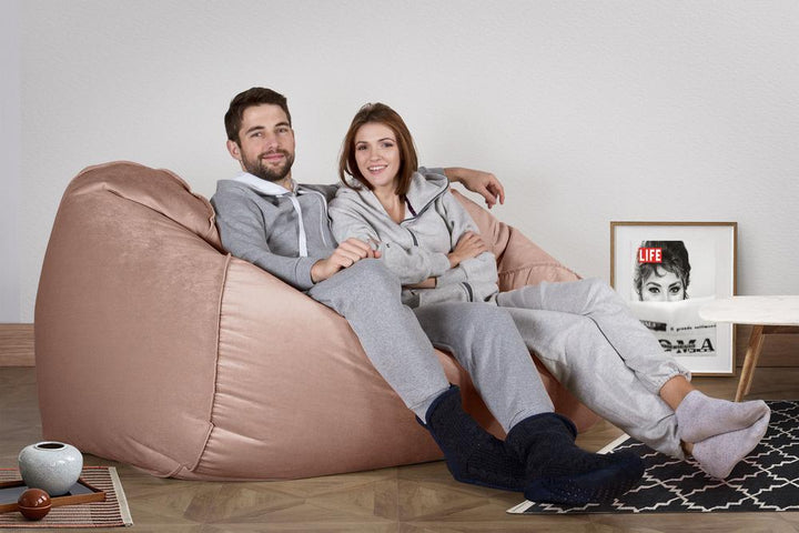 LOUNGE PUG, Pouf Divano Gigante, Velluto - Rosa
