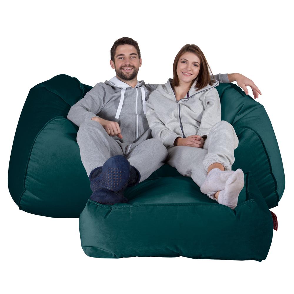 LOUNGE PUG, Pouf Divano Gigante, Velluto - Alzavola