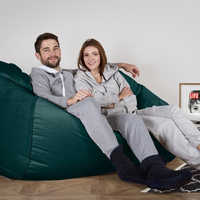 LOUNGE PUG, Pouf Divano Gigante, Velluto - Alzavola