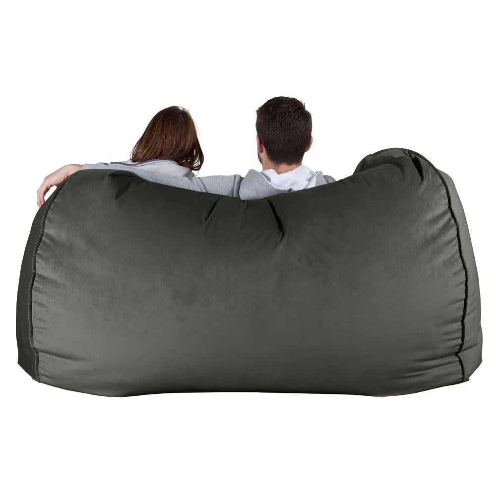 LOUNGE PUG, Pouf Divano Gigante, Velluto - Grafite